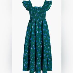 Hill House Nap Dress Emerald Space Floral Midi Dress
